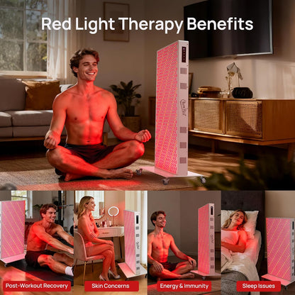 Red Light Therapy Panel for Body, 7 Wavelengths (630, 660, 780, 810, 850, 940, 1060 Nm), 580Leds, Near‑Infrared Light Wellness Device with Adjustable Intensity, Home Use