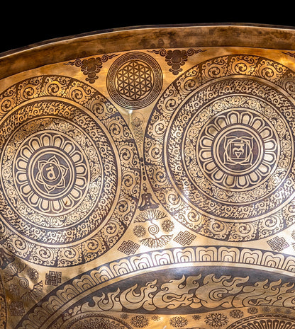 Tibetan Etched Grounding Foot Bowl G1 49Hz (NCP) 20" FB16275