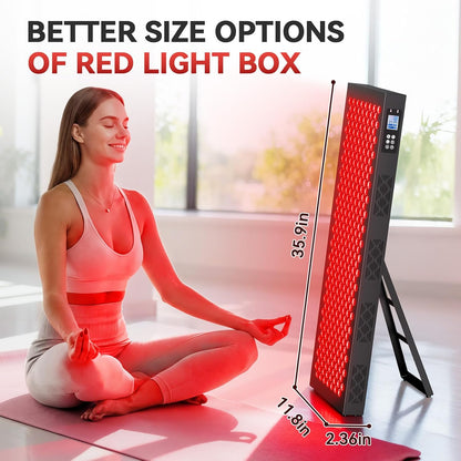 Red Light Therapy Box, 5In1 LED with 630-660-810-830-850, Metal Case, 3 Modes Red Light Panel with Soft Belt, 6 Timing Set - 9 Pulse Modes - 4-Level - Red Light Therapy Panel for Body